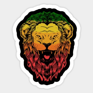 Rasta Lion, Rasta Colors, Rastafarian, African Sticker